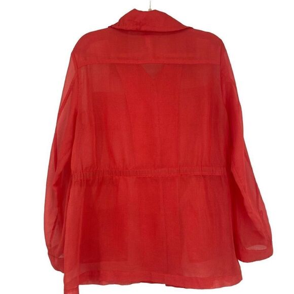 Chico's Island Coral Sheer Amelia Jacket Size 2 (L-12) - Picture 9 of 11